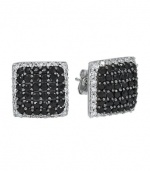 Effy Jewlery 14K White Gold Black Sapphire & Diamond Earrings