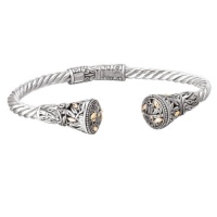925 Silver Twisted Branch Cuff Bracelet with 18k Gold Accents 925 Silver Twisted Branch Cuff Bracelet with 18k Gold Accents