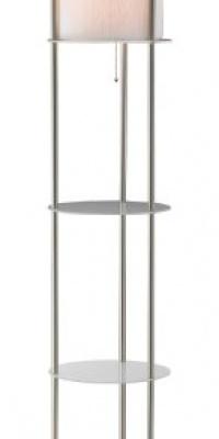 Adesso 3666-22 Holden Shelf Floor Lamp, Satin Steel Finish Adesso 3666-22 Holden Shelf Floor Lamp, Satin Steel Finish