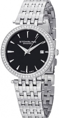 Stuhrling Original Women's 579.02 Soiree Tiara Swiss Quartz Swarovski Black Dial Date Watch Stuhrling Original Women's 579.02 Soiree Tiara Swiss Quartz Swarovski Black Dial Date Watch