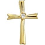 CleverEve Designer Series 14K Yellow Gold 1.30 grams Cross Pendant 21 x 14mm w/ Diamond CleverEve Designer Series 14K Yellow Gold 1.30 grams Cross Pendant 21 x 14mm w/ Diamond