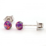 4mm Australian Royal Lavender Opal Ball Stud Post Earrings Solid 925 Sterling Silver 4mm Australian Royal Lavender Opal Ball Stud Post Earrings Solid 925 Sterling Silver