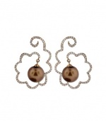 Effy Jewlery 14K Rose Gold Pearl and Diamond Earrings, .71 TCW