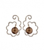 Effy Jewlery 14K Rose Gold Pearl and Diamond Earrings, .71 TCW