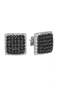 Effy Jewlery 14K White Gold Black Sapphire & Diamond Earrings Effy Jewlery 14K White Gold Black Sapphire & Diamond Earrings