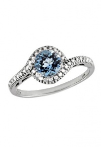 Effy Jewlery 14K White Gold Blue Topaz and Diamond Ring, .91 TCW Ring size 7 Effy Jewlery 14K White Gold Blue Topaz and Diamond Ring, .91 TCW Ring size 7