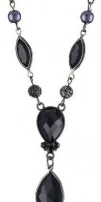 1928 Jewelry Jet Teardrop Y-shape Necklace 1928 Jewelry Jet Teardrop Y-shape Necklace