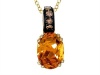 Effy Collection 14k Yellow Gold Brown Diamond, And Citrine Pendant Necklace