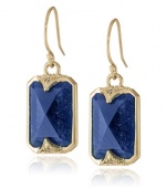 Mizuki 14k Yellow Gold and Emerald-Cut Blue Sapphire Earrings