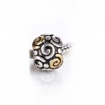 Bling Jewelry 925 Sterling Gold Vermeil Tribal Swirl Charm Bead Fits Pandora