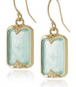 Mizuki 14k Yellow Gold and Emerald-Cut Aquamarine Earrings