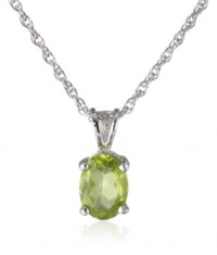 Sterling Silver 8x6mm Oval Peridot Pendant Necklace Sterling Silver 8x6mm Oval Peridot Pendant Necklace