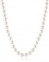 White Freshwater Cultured Pearl Necklace with Sterling Silver Clasp (9-10mm), 18