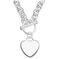 Giani Bernini 17 Sterling Silver Engraveable Heart on Rolo Chain Toggle Necklace Giani Bernini 17 Sterling Silver Engraveable Heart on Rolo Chain Toggle Necklace