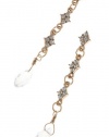 TRENDY FASHION CRYSTAL STRAND DROP EARRINGS BY FASHION DESTINATION | (Gold)