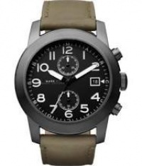 Marc by Marc Jacobs Larry Chronograph Black Dial Olive Leather Mens Watch MBM5034 Marc by Marc Jacobs Larry Chronograph Black Dial Olive Leather Mens Watch MBM5034