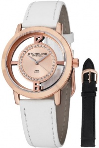 Stuhrling Original Women's 388L2.SET.03 Winchester Tiara 16k Rose Gold-Plated Stainless Steel and Swarovski Crystal Watch with Additional Leather Strap Stuhrling Original Women's 388L2.SET.03 Winchester Tiara 16k Rose Gold-Plated Stainless Steel and Swarovski Crystal Watch with Additional Leather Strap