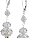 Sterling Silver and Swarovski Crystal Aurora Borealis Drop Earrings