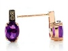 Effy Collection 14k Rose Gold Brown Diamond And Amethyst Earrings