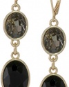Anne Klein Bejeweled Color Gold-Tone Double Drop Earrings
