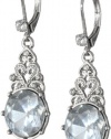 Betsey Johnson Stone & Pearl Crystal Gem Drop Earrings