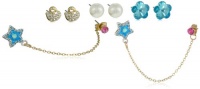 Betsey Johnson Fairyland Swan Multi-Charm 5-Stud Earrings Jewelry Set Betsey Johnson Fairyland Swan Multi-Charm 5-Stud Earrings Jewelry Set