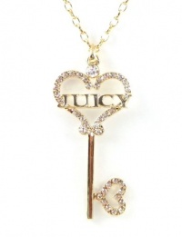 Gold Tone Designer Inspired Crystal Heart Shaped Big 2.5 Key Pendant and Necklace - Comes Gift Boxed