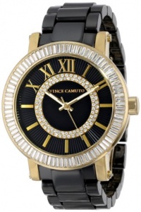 Vince Camuto Women's VC/5112BKGB Gold-Tone Black Ceramic Swarovski Elements Bracelet Watch Vince Camuto Women's VC/5112BKGB Gold-Tone Black Ceramic Swarovski Elements Bracelet Watch