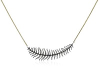 Mizuki 14k White Diamond Long Quill Necklace On Wheat Chain, 17.25 Mizuki 14k White Diamond Long Quill Necklace On Wheat Chain, 17.25