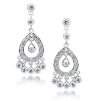 Studio 925 Medium Chandelier 5-Drop Cubic Zirconia Sterling Silver Earrings Studio 925 Medium Chandelier 5-Drop Cubic Zirconia Sterling Silver Earrings