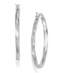Giani Bernini Sterling Silver Earrings, Oval Twisted Hoop Earrings Giani Bernini Sterling Silver Earrings, Oval Twisted Hoop Earrings