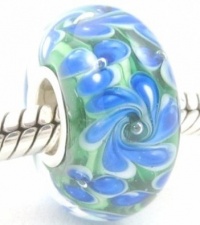 Blue Hawaii Murano Glass and Sterling Silver Bead Charm Blue Hawaii Murano Glass and Sterling Silver Bead Charm