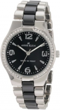 Anne Klein Women's 109119BKSV Swarovski Crystal-Accented Silver-Tone Black Ceramic Dress Watch Anne Klein Women's 109119BKSV Swarovski Crystal-Accented Silver-Tone Black Ceramic Dress Watch