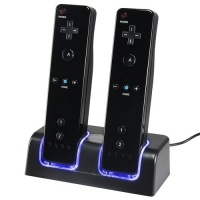 eForCity Dual Charging Station w/ 2 Rechargeable Batteries & LED Light for Wii Remote Control, Black eForCity Dual Charging Station w/ 2 Rechargeable Batteries & LED Light for Wii Remote Control, Black
