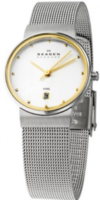 Skagen Women's 355SGSC Two-Tone Mesh Watch Skagen Women's 355SGSC Two-Tone Mesh Watch