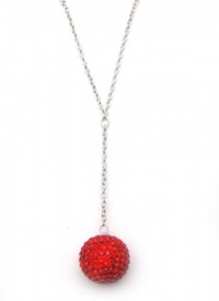 Swarovski Holiday Red Pave Crystal Ball Sparkling Pendant Necklace Swarovski Holiday Red Pave Crystal Ball Sparkling Pendant Necklace