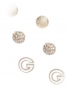 G by GUESS Women's Gold-Tone Logo Earring Set, GOLD