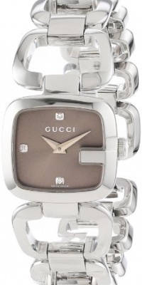 Gucci Women's YA125503 G-Gucci Small Diamond Brown Dial Steel Watch Gucci Women's YA125503 G-Gucci Small Diamond Brown Dial Steel Watch