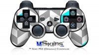 Sony PS3 Controller Decal Style Skin - Chevrons Gray And Aqua - CONTROLLER NOT INCLUDED Sony PS3 Controller Decal Style Skin - Chevrons Gray And Aqua - CONTROLLER NOT INCLUDED