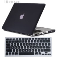 iBenzer - 2 in 1 Black Soft-Touch Plastic Hard Case Cover and Keyboard Cover for Macbook Pro 15 inch 15 iBenzer - 2 in 1 Black Soft-Touch Plastic Hard Case Cover and Keyboard Cover for Macbook Pro 15 inch 15