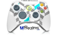 XBOX 360 Wireless Controller Decal Style Skin - Chevrons Gray And Aqua - CONTROLLER NOT INCLUDED XBOX 360 Wireless Controller Decal Style Skin - Chevrons Gray And Aqua - CONTROLLER NOT INCLUDED