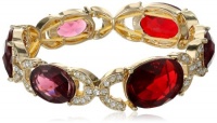 Anne Klein Estate Gold-Tone, Ruby Red and Pave Stretch Bracelet, 2.59 Anne Klein Estate Gold-Tone, Ruby Red and Pave Stretch Bracelet, 2.59