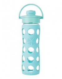 Lifefactory 16-Ounce Glass Beverage Bottle with Flip Top Cap, Turquoise Lifefactory 16-Ounce Glass Beverage Bottle with Flip Top Cap, Turquoise