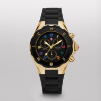 MICHELE Tahitian Jelly Bean Large Black Carousel Gold Tone MICHELE Tahitian Jelly Bean Large Black Carousel Gold Tone