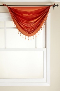 Stylemaster Tribeca Faux Silk Grommet Waterfall Valance with Beaded Trim, Mandarin, 36 by 37-Inch Stylemaster Tribeca Faux Silk Grommet Waterfall Valance with Beaded Trim, Mandarin, 36 by 37-Inch