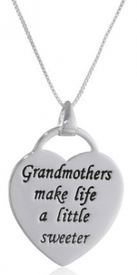 Sterling Silver Grandmothers Make Life A Little Sweeter Heart Pendant Necklace, 18 Sterling Silver Grandmothers Make Life A Little Sweeter Heart Pendant Necklace, 18