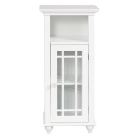 Elegant Home Neal Floor Cabinet 1 door and 1 open shelf, White Elegant Home Neal Floor Cabinet 1 door and 1 open shelf, White