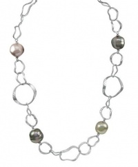 Majorica Sterling Silver Necklace, 16 Organic Man-Made Tahitian Pearl Majorica Sterling Silver Necklace, 16 Organic Man-Made Tahitian Pearl