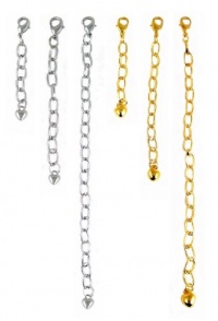 Necklace Bracelet Extender Set ~ 1, 2 and 4 in Gold and Silver Tone - 6 Pcs Total (FB209) Necklace Bracelet Extender Set ~ 1, 2 and 4 in Gold and Silver Tone - 6 Pcs Total (FB209)