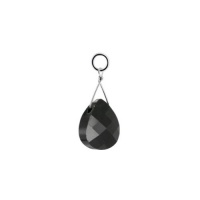 Sterling Silver Teardrop Shaped Black Multifaceted Crystal 1 inch Long Pendant Charm Made with Swarovski Elements Sterling Silver Teardrop Shaped Black Multifaceted Crystal 1 inch Long Pendant Charm Made with Swarovski Elements